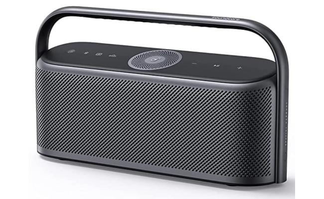 Anker Soundcore Motion X600 Portable Bluetooth Speaker, Hi-Res Spatial Audio with Wireless 50W Sound, IPX7 Waterproof, Pro EQ, AUX-in, Portable Speaker for Home, Office, Backyard and Bathroom Use - Black